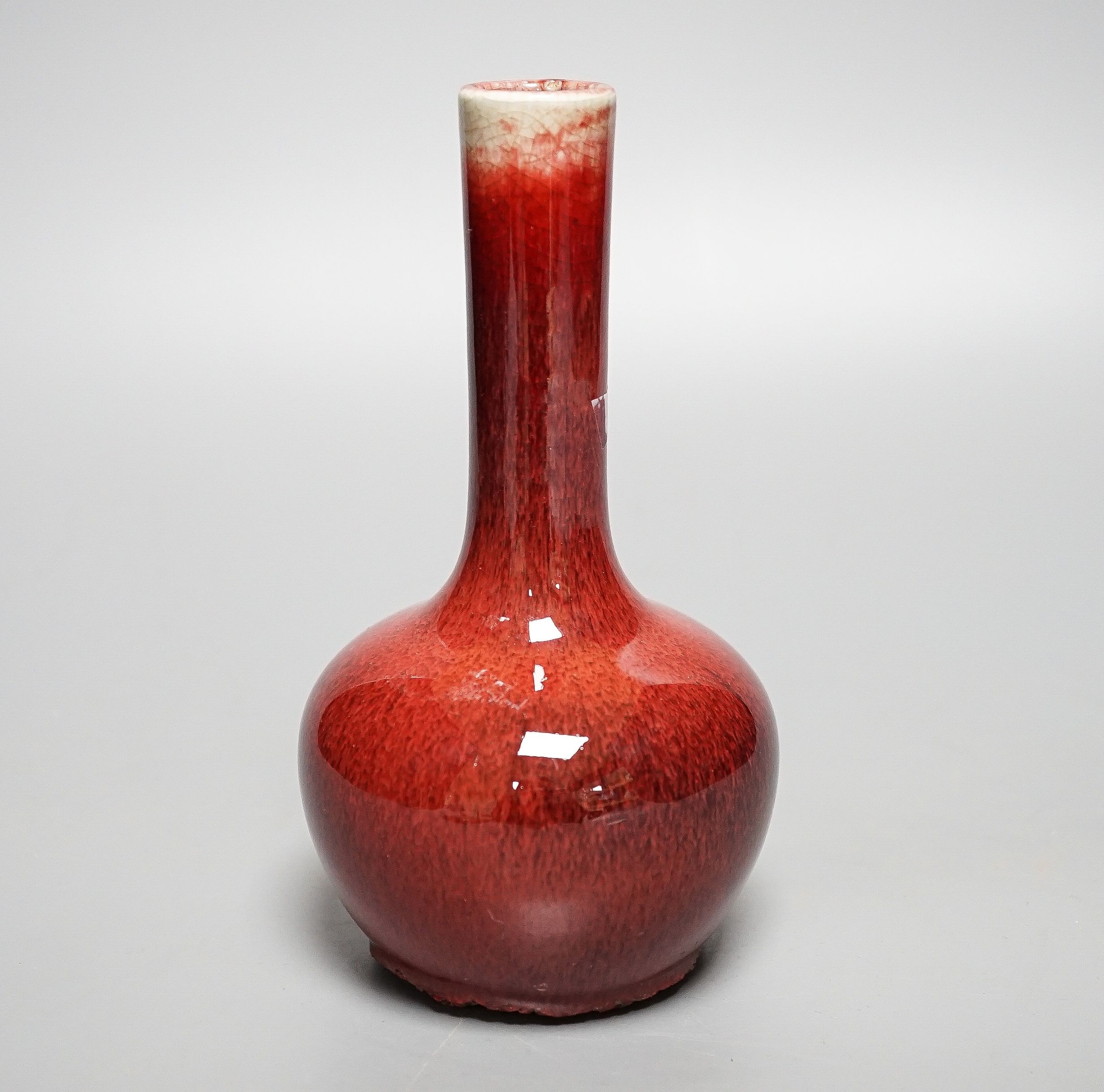 A Chinese sang de boeuf glazed vase 17cm
